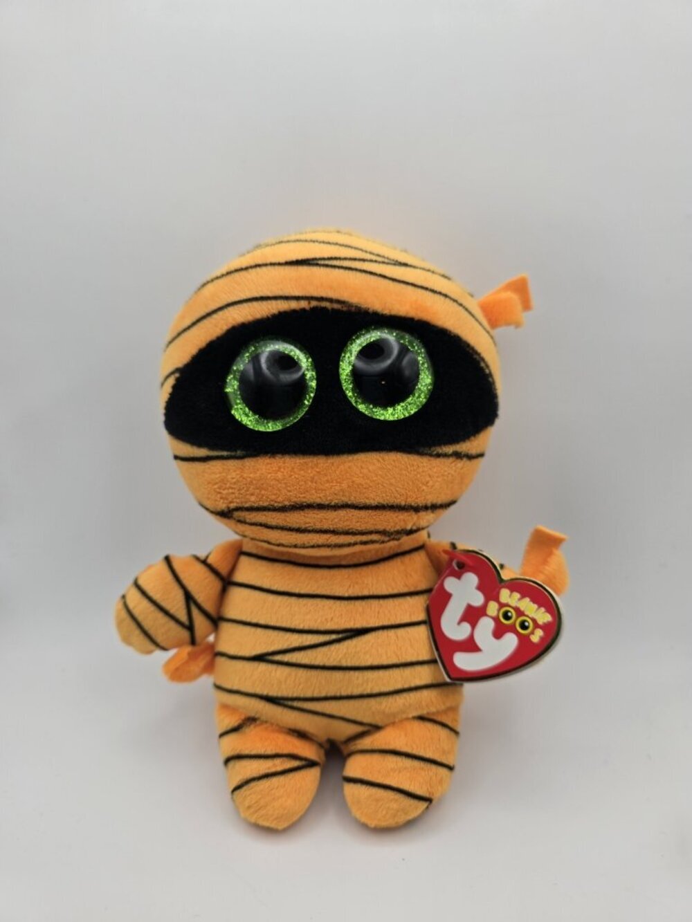 TY Halloween Beanie Boos "MASK" Orange Mummy Plush Soft Toy With Tags